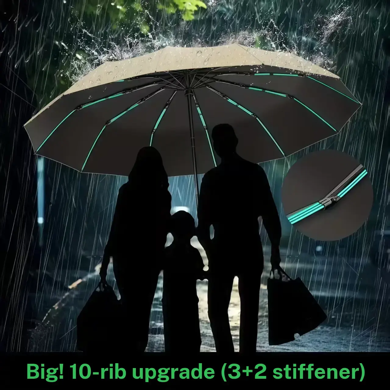 Automatic Folding Portable Lightweight 20-Rib Waterproof Wind-Resistant Sun Umbrella for Men & Women, 1-Button Auto Open/Close, Mountain Buckle Handle, Sturdy Durable (1PC/2PC/4PC Optional)