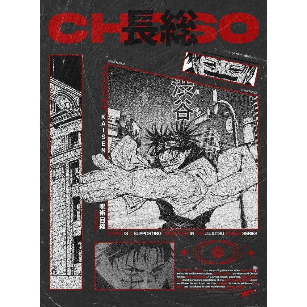 [Sale Up To 50% Off] Single Choso Anime Poster - Unframed 12x18in Mountable Paper Photo Print, Vibrant Artwork, Indoor Decoration with Plaid, Polka Dot, Houndstooth, Military Accents for Anime Fans (Home Wall, Wardrobe Use), Mount, Art Illustrations
