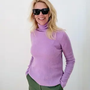 100% Lavender Turtle Neck Sweater