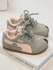 Vintage Almond Shoes, Multicolor Suede Leather, Anti-Slip Laces & Magic Tape, Flat Casual Sports Shoes for School Outing Walking Shoes