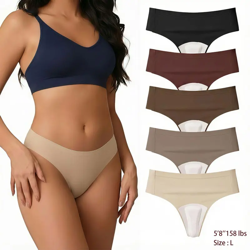 Women's Basic Minimalist Seamless Anti-Camel Toe Thong Panty - Breathable Stretch Fabric, Invisible No-Show Design for Tight Clothing & Gym Workouts - Thanksgiving Family Women's Underwear Batch