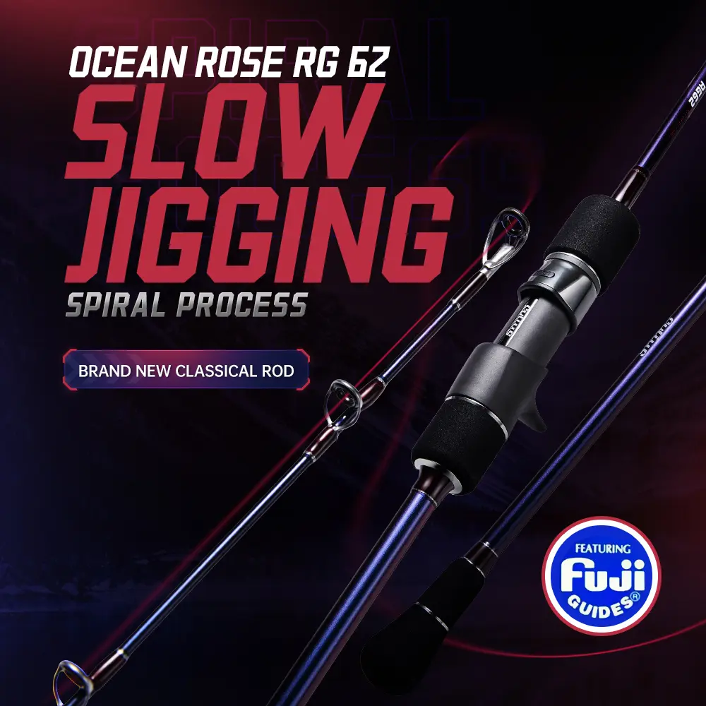 Saltwater Fishing Rod - 2-Piece Slow Pitch Jigging Rod with Fuji Guides & Toray Carbon Fiber, Spinning/Casting Reel Compatible for Offshore & Deep Sea Fishing