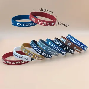 Christian Silicone Wristbands Bible Verse Rubber Bracelets(20Pcs) Rubber Wristbands for Religious Party Favors, Gifts for Christian
