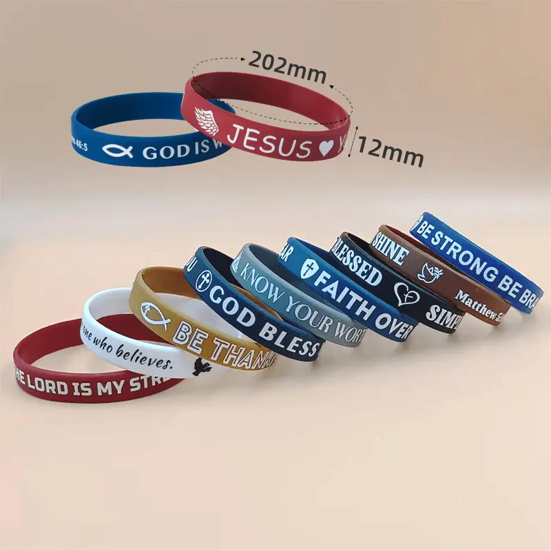 Christian Silicone Wristbands with Bible Verse Messages - 20Pcs Spirituality Accessories for Sharing as Religious Party Favors, Christian Gifts, Message, Share, Quantity, Faith
