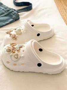 Summer Trendy Korean Style Soft Sole Holey Shoes for Women, Eva Outdoor Casual Comfortable Fashion Versatile Beach Sandals, Daily Commute Footwear, Fashionable Slippers, Lightweight Slipper