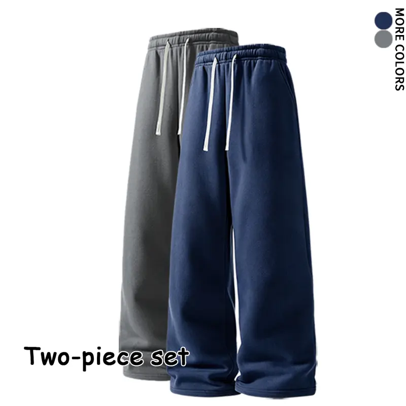 #SohoChic  Sweatpants for Men and Women Wide Leg Two Piece Set Black Light Gray Cozy Street Style