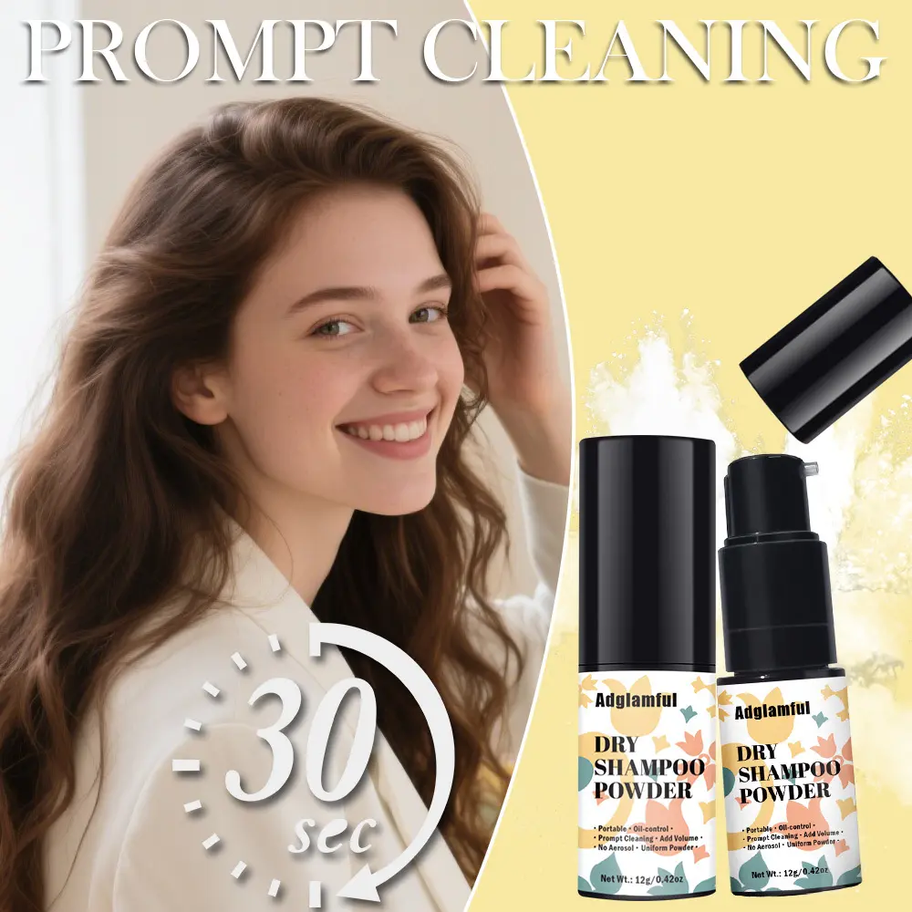Adglamful Women’s Dry Shampoo Powder – 30s Instantly Absorbs Oil & Boosts Volume | No-Rinse Hair Refresh | Weightless Airy Finish | Perfect for Travel & Gym | Quick Fix for Oily Roots Conditioner Haircare