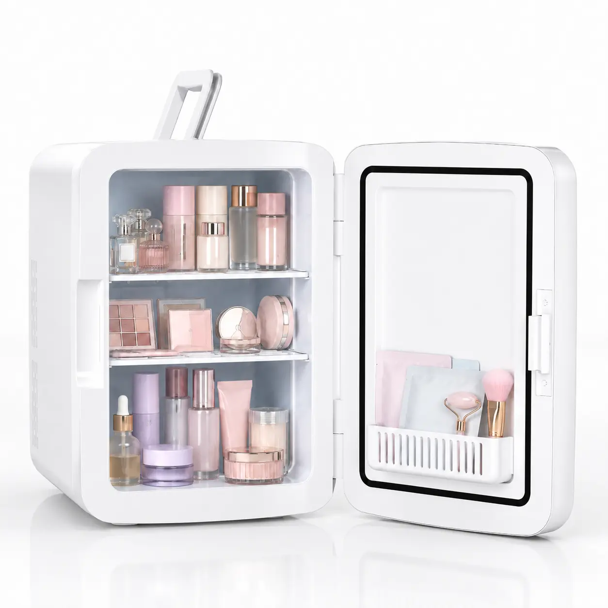 YASHE 10L Mini Fridge 10 Liter 15 Cans Portable refrigerator Thermoelectric Cooler Warmer, skin carePortable Small Refrigerator for Cosmetics, Skin Care and Food , Ideal for Bedroom, Car, Office & Dorm,100% Freon-Free & Eco Friendly
