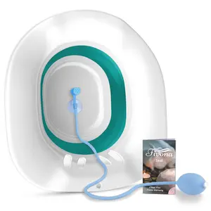 Fivona Sitz Bath for Hemorrhoids Soak and Postpartum Care - Expandable Seat for Toilet - Collapsible Basin for Soaking Procedures for Men and V Steaming for Women - BPA Free Temperature Resistant - Universal Fit - Yoni Steam Seat with Massage Hand Flusher