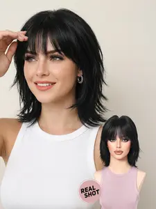 12-Inch Natural Short Wig, Heat-Resistant Material, Voluminous, Fluffy Wigs and Easy to Style, Women's Wig for Office/daily/party Use, Synthetic Machine Wigs