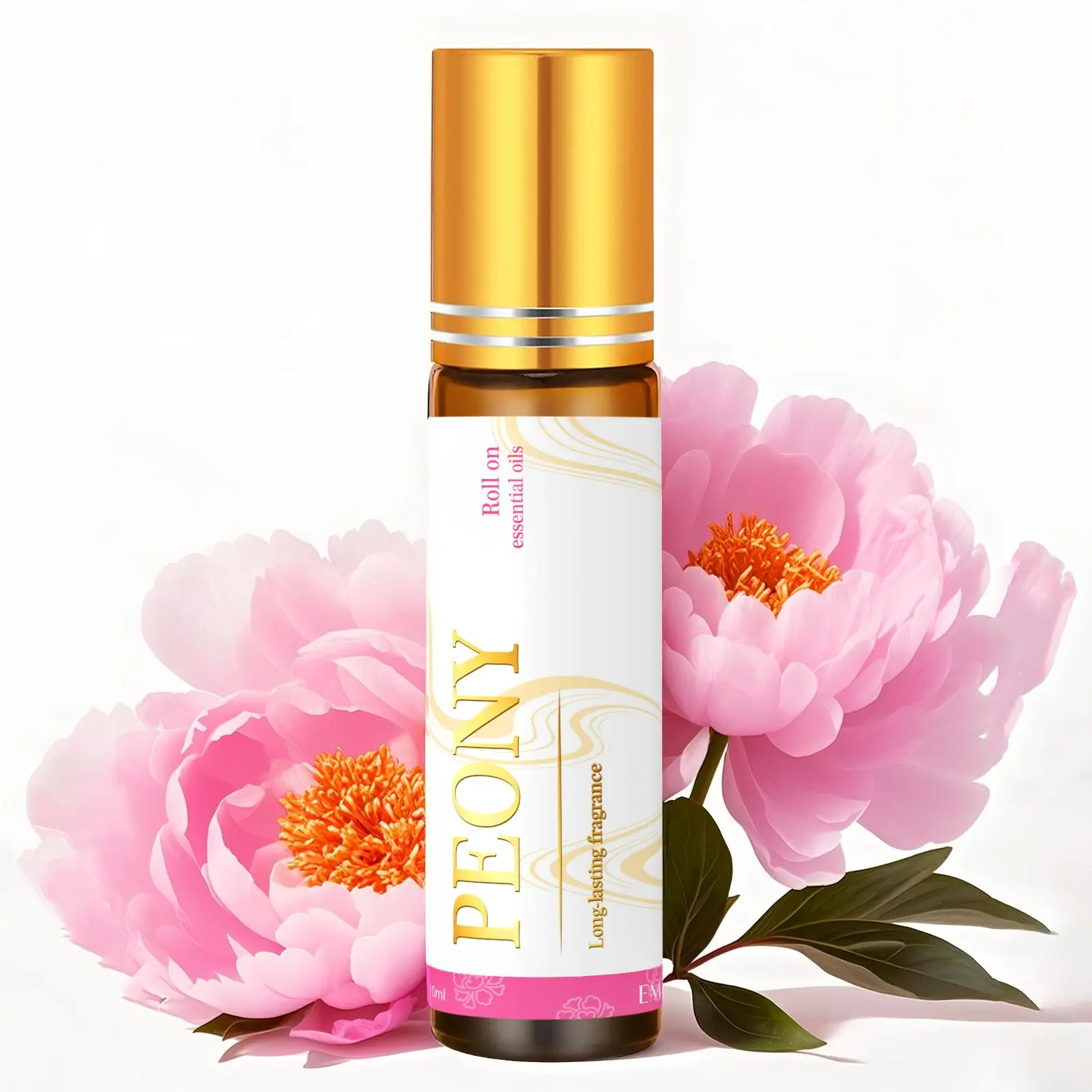 10ML Peony Roll-on Essential Oil, Roll On Oils, Floral Aroma Oil, Aromatherapy Oil for Massage and Diffusion, Long-lasting Fragrance for Home & DIY Crafts, Healthcare