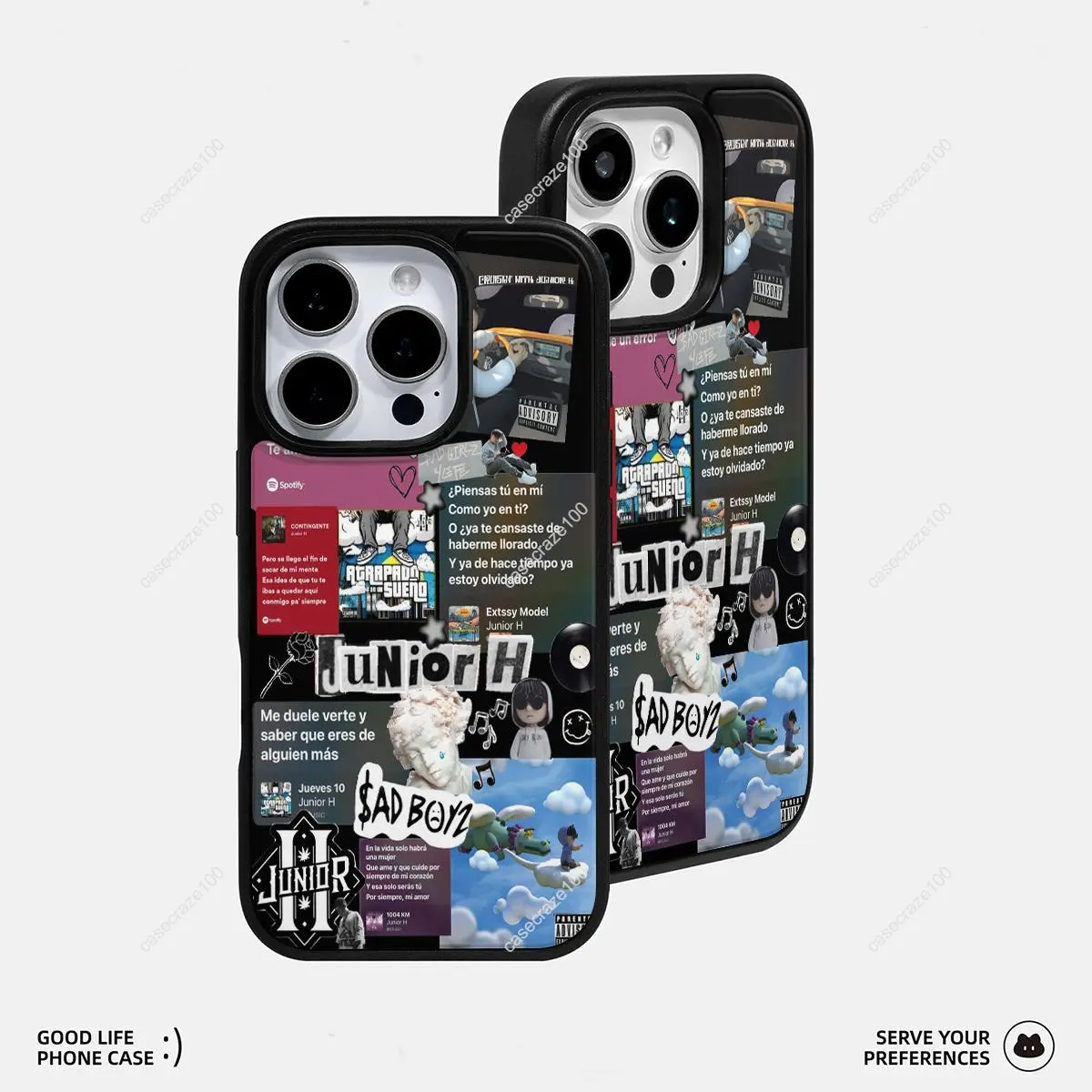 Viral Retro Vibe Junior H Music Collage Phone Shell | Mexican Music Style For iPhone17 16promax 15 14 13 12 s25 s24 s23