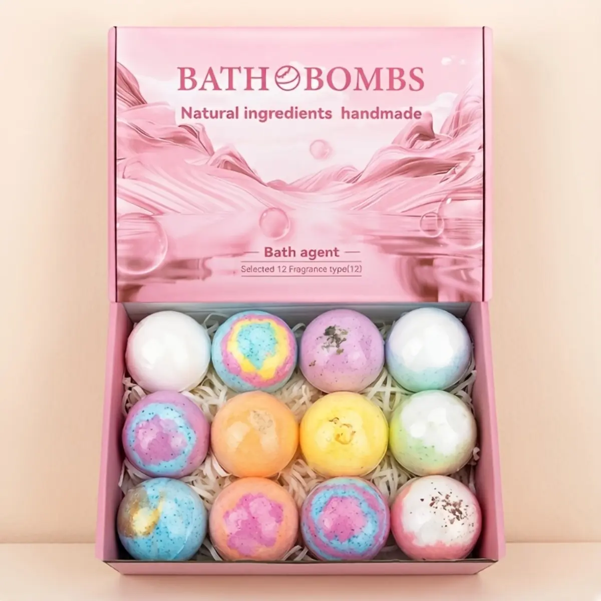 12PCS Luxury Bath Bomb Set, Extra Large Scented Bath Fizz Balls Gift Box with Essential Oils, Moisturizing Relaxing Spa Bath Salts, Perfect for Mother’s Day and Special Occasions