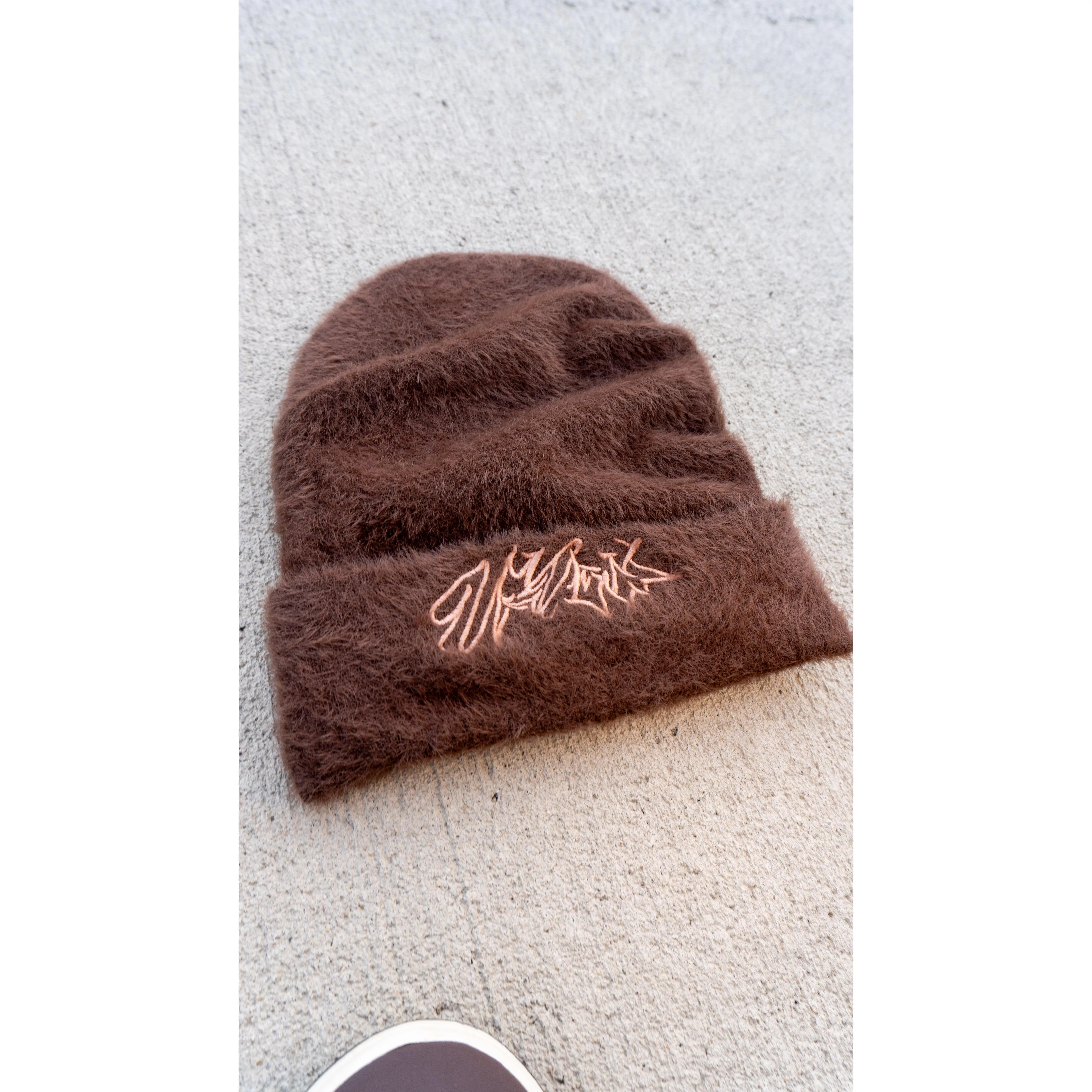 Brown Graffiti Mohair Beanie