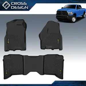 CROSSDESIGN TPE Car Mats Fit For 2013-2018 Dodge Ram 1500/2500/3500 Crew Cab/Fit 2019-2023 Ram 1500 Classic(NOT For Body)for 1st, 2nd Row Waterproof Floor Mats Liners car accessories