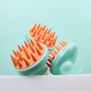 Nature Spell Shampoo Dispensing Scalp Massager - Silicone Bristles for Deep Cleaning and Scalp Massage