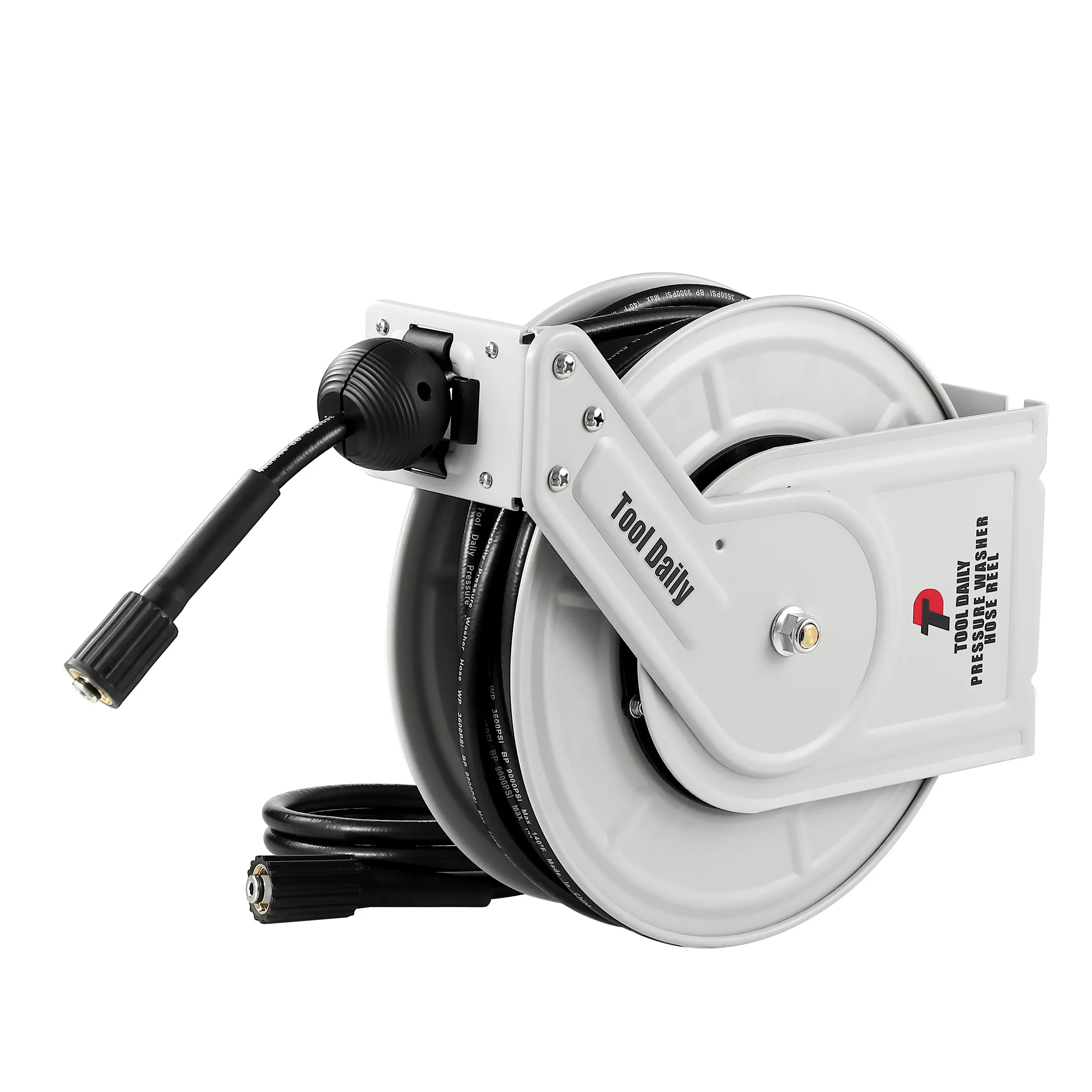 Tool Daily Automatic Retractable Outdoor Hose Reel Watering Equipment - 60 FT Max x 1/4 In Heavy-Duty 3600 PSI, 4 Snag-Free Rollers, Rust-Resistant, Wall/Floor Mountable, Home Garden Retractor Tool (Father’s Day Gift)【DealsForYouDays】