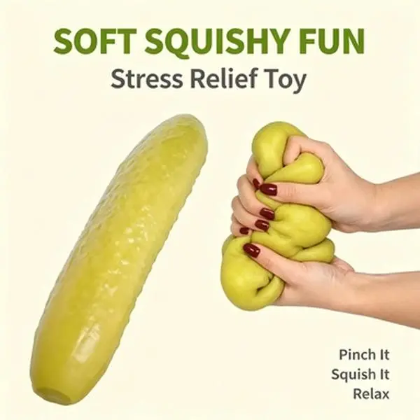 Pinch & squish this big pickle toy to release all your daily pressure