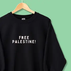 Free Palestine Sweatshirt - Solidarity with Palestine Crewneck, Unisex Hoodie, Long Sleeve, Soft Elegant Festive Collar, Casual Cotton