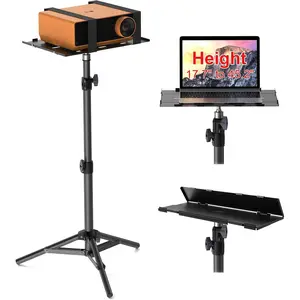 Projector Stand Tripod, Laptop Tripod Stand, Foldable Portable Projector Floor Mount, Height Adjustable from 17.7" to 45.2", with Folding Plate, Capacity 22lb, for Outdoor Movies, , Office