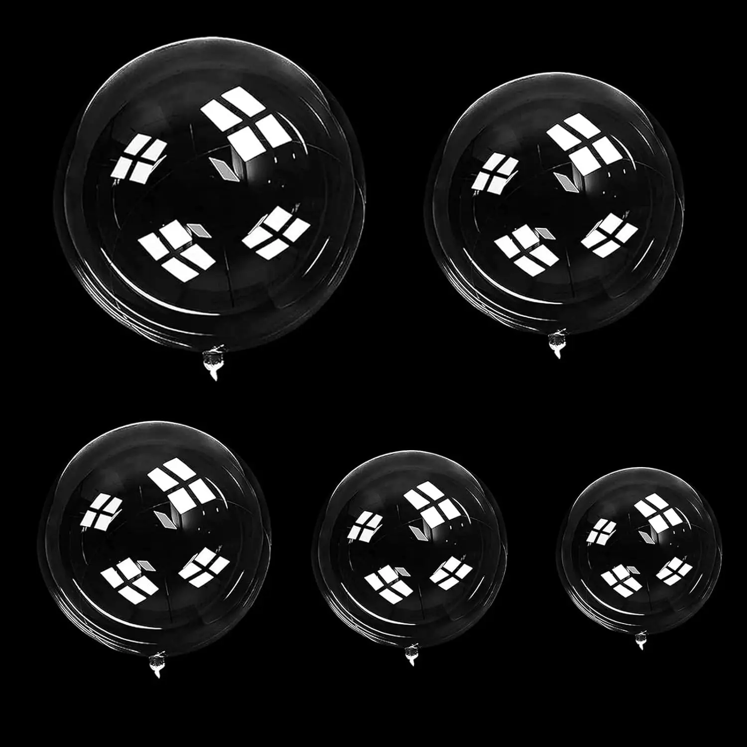 Bobo Balloons Kit,  60 count Clear Balloons for Stuffing, Different Sizes For Birthdays, Weddings,  Showers, Durable TPU - Party Decorations, Bulk Balloons, Bobo Balloons Set(8/11/18/20/24")