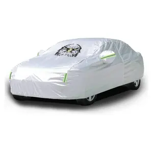 Nilight Waterproof Lightweight Durable Car Cover - Oxford Material, Door-Shape Zipper Design, All-Weather Safety Protection (Snowproof, UV-Resistant, Windproof) - Universal Sedan Accessory for 200-215 in Length