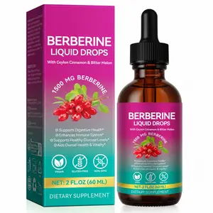 Berberine Supplement with Ceylon Cinnamon, Berberine HCL Liquid Drops with Turmeric, Bitter Melon, Quercetin, 10X Strength AMPK for Digestion System, Immune Health Support -Vegetarian, 2 fl oz