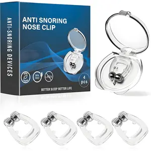Anti Snoring Devices, Snore Stopper with Adjustable Magnet, Silicone Nose Clip Stop Snoring, Effective to Relieve Snoring, Snoring Solution for Comfortable and Quieter Sleep, White,