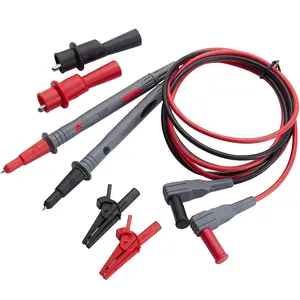 WG-011 Soft  Test Lead and Safety  Clips,Multimeter Test Leads Kit  III 1000V &  IV 600V with Threaded  Clip, for Fluke//KAIWEETS/INNOVA Multimeter