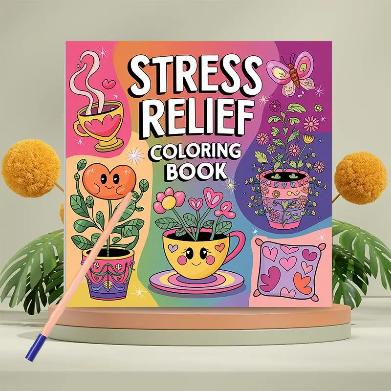 Stress Relief Coloring Book, Artistic Coloring 1 Count 20 Pages Creative Painting Art Book, Kill Time Graffiti Art Notebook, Art Supplies for Adults & Teens Coloring Activities Illustrations, Personal Expression, Creativity, Relaxation, Mental Wellness