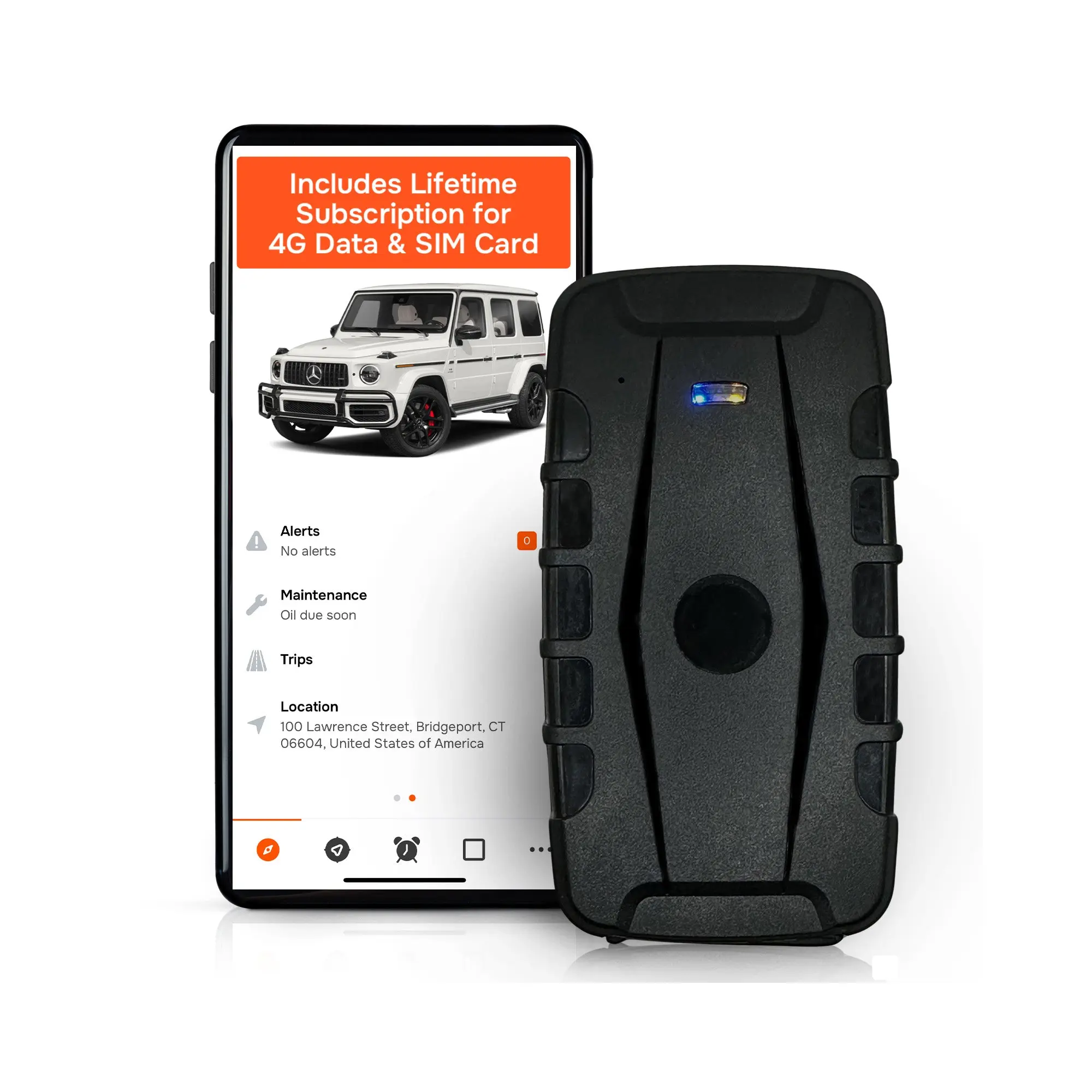 Magnetic GPS Tracker for Vehicles - No Subscription, Long Battery, 4G LTE | Moto Watchdog Gen 1