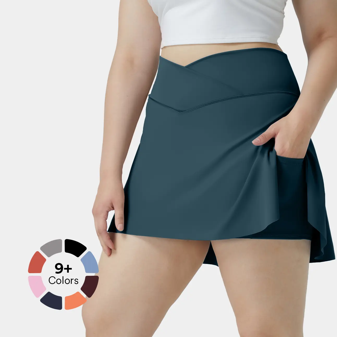Halara Everyday Softlyzero️ Airy Fabric Crossover Side Pocket 2-in-1 InstantCool Tennis Plus Size Skirt-Lucid Ballet Activewear