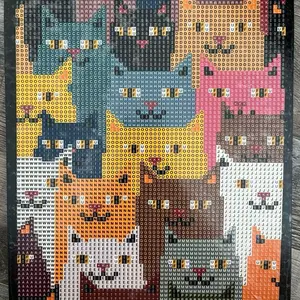 Cat Diamond Painting Kit | 7.5" x 9” Wood Shelf Sitter | Leftover Drill Project