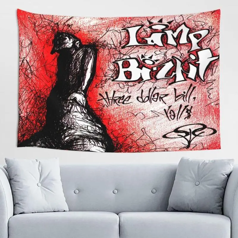 Limp Bizkit Band Artwork Print Cotton Signature Tapestry - Strong Wall Decor Decoration, Hand Wash Home Supplies, Living Room & Bedroom Wall Hanging Banner, Beach Accessory, 30X40inch