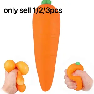 Anxiety Squishies, Fidget Cube Stress Relief, Carrot Squishies Stress Relief Toy, Novelty Carrots Stress Relief Sensory Toy, Soft Slow Rise Squeeze Toy, Portable Anxiety Relief Tool & Cute Desk Decor