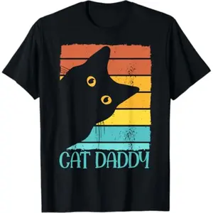 Cat Daddy Vintage Eighties Style Cat Dad Gift Fathers Day T-Shirt