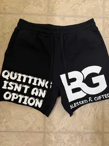 Blessed And Gifted Quitting Isnt An Option black sweat shorts