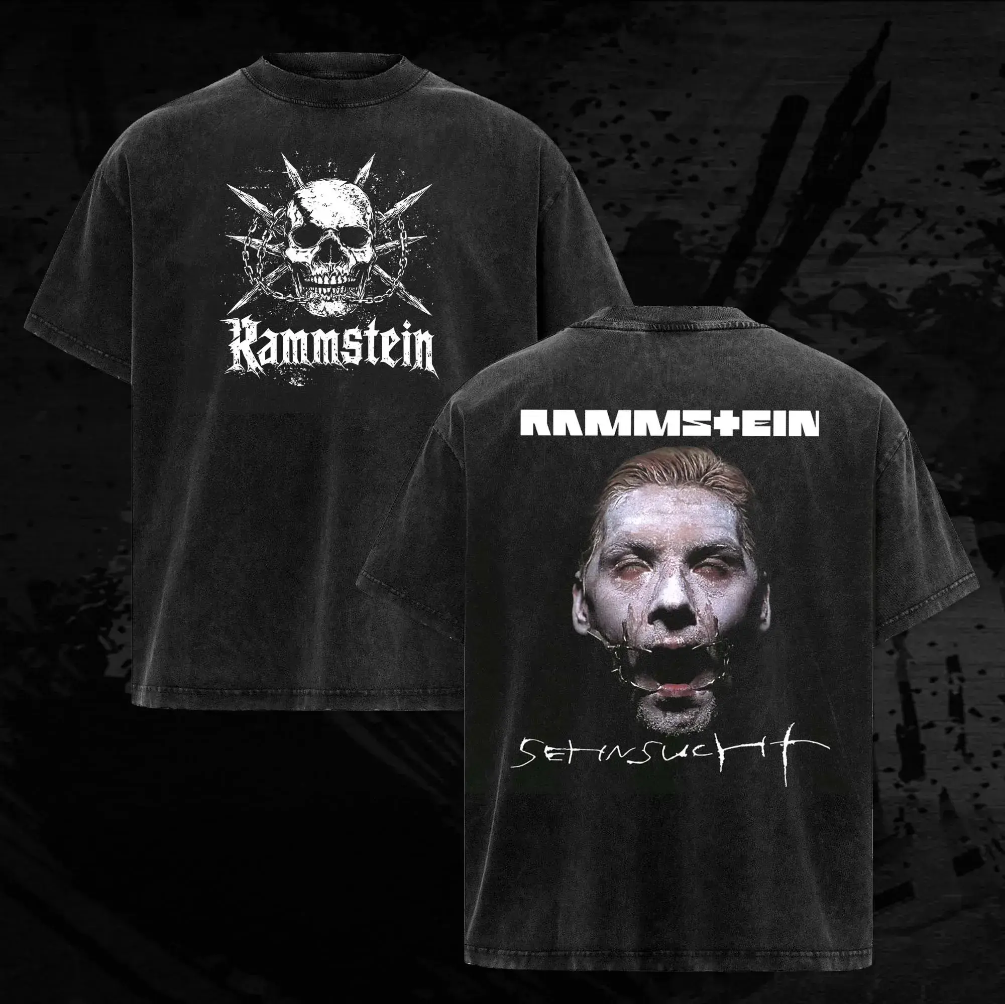 Vintage Rammstein Washde Tee & Hoodie , Gift for band fans, Men's and women's round neck cotton casual T-shirt, Beautiful graphic T-shirt Top Womenswear Breathable Everyday Streetwear