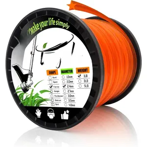 .095" String Trimmer Line Pentagonal Weed Eater String String Trimmer Line 1LB Orange for Universal Replacement Weed Wacker
