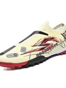 New men's game training boots Non-slip AG cleats Football boots Adult breathable high-top soccer shoes Couple outdoor professional football shoes Lawn light classic black sports soccer cleats