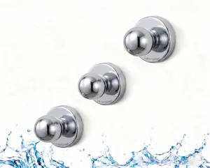 Stainless Steel Olive Bead Design Suction Cup Hooks - No-Drill, Heavy-Duty Hooks for Bathroom Glass Doors