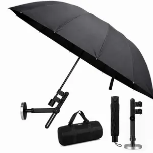 [2026 Upgraded]Foldable HVAC Umbrella with Magnetic Base – Keep Dry & Cool for Outdoor, Universal Clip for Wide Compatibility, Compact & Portable Design with 180° Adjustable Angle(Black 52")