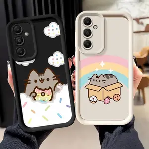 Case for Samsung Galaxy A15 A16 A34 A35 A36 A26 A32 A56 A71 A72 A23 A53 A54 A12 A13 A51 A73 Protective Smartphone Cover Casing Funny P-Pusheens Cat