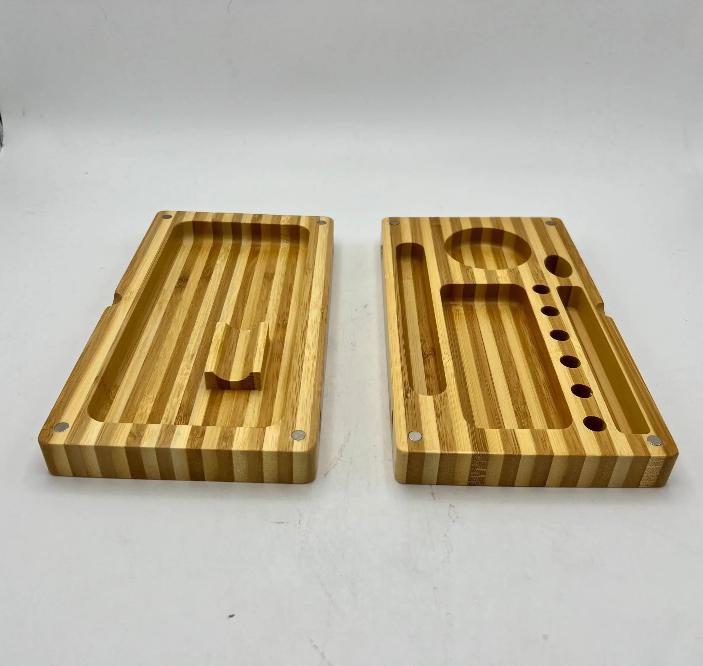 Two-Toned Bamboo Magnetic Rolling Tray