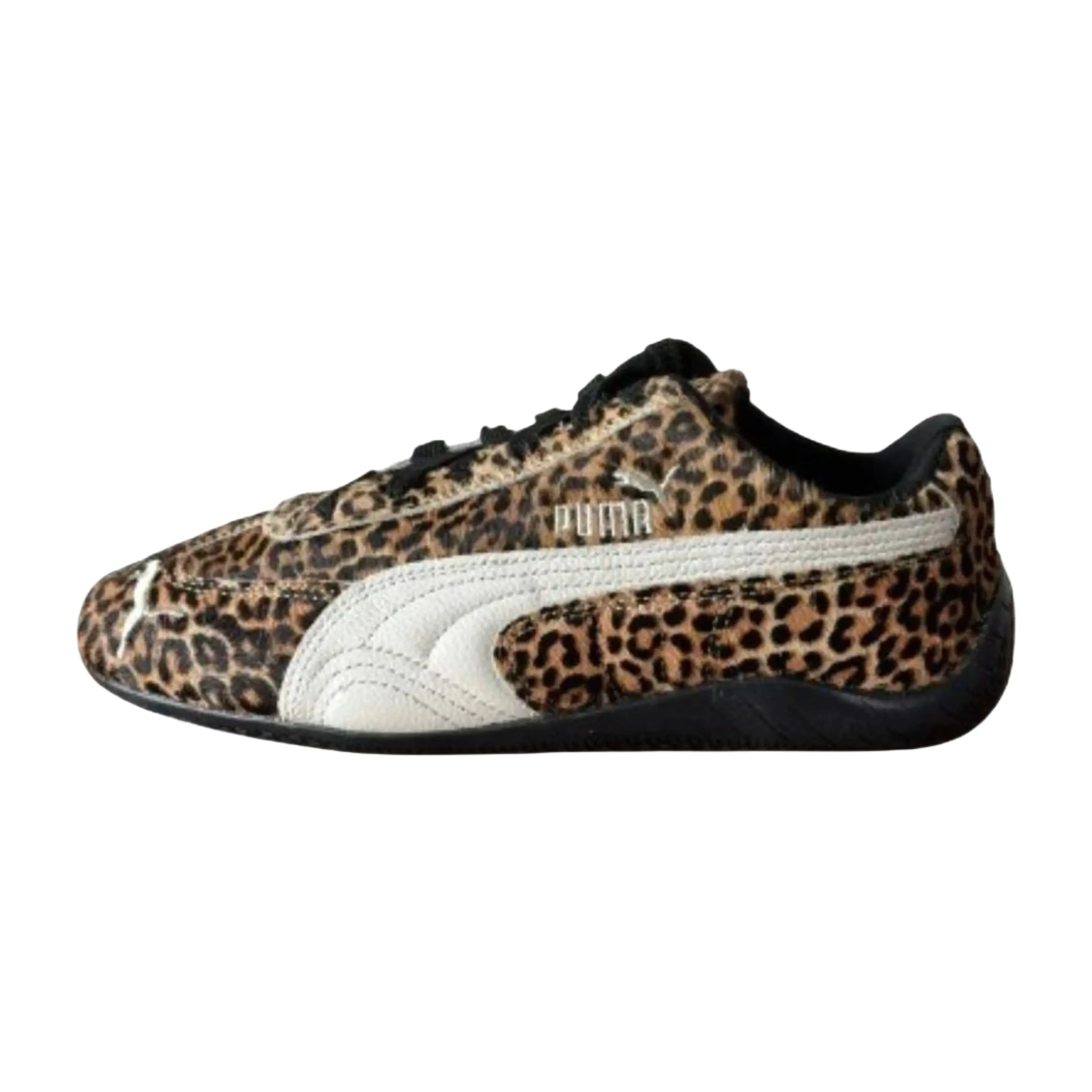 Puma Speedcat OG Shoes for Women, Retro Animal Print Leather Sneakers with Low-Profile Sole for Daily Wear and Casual Walks