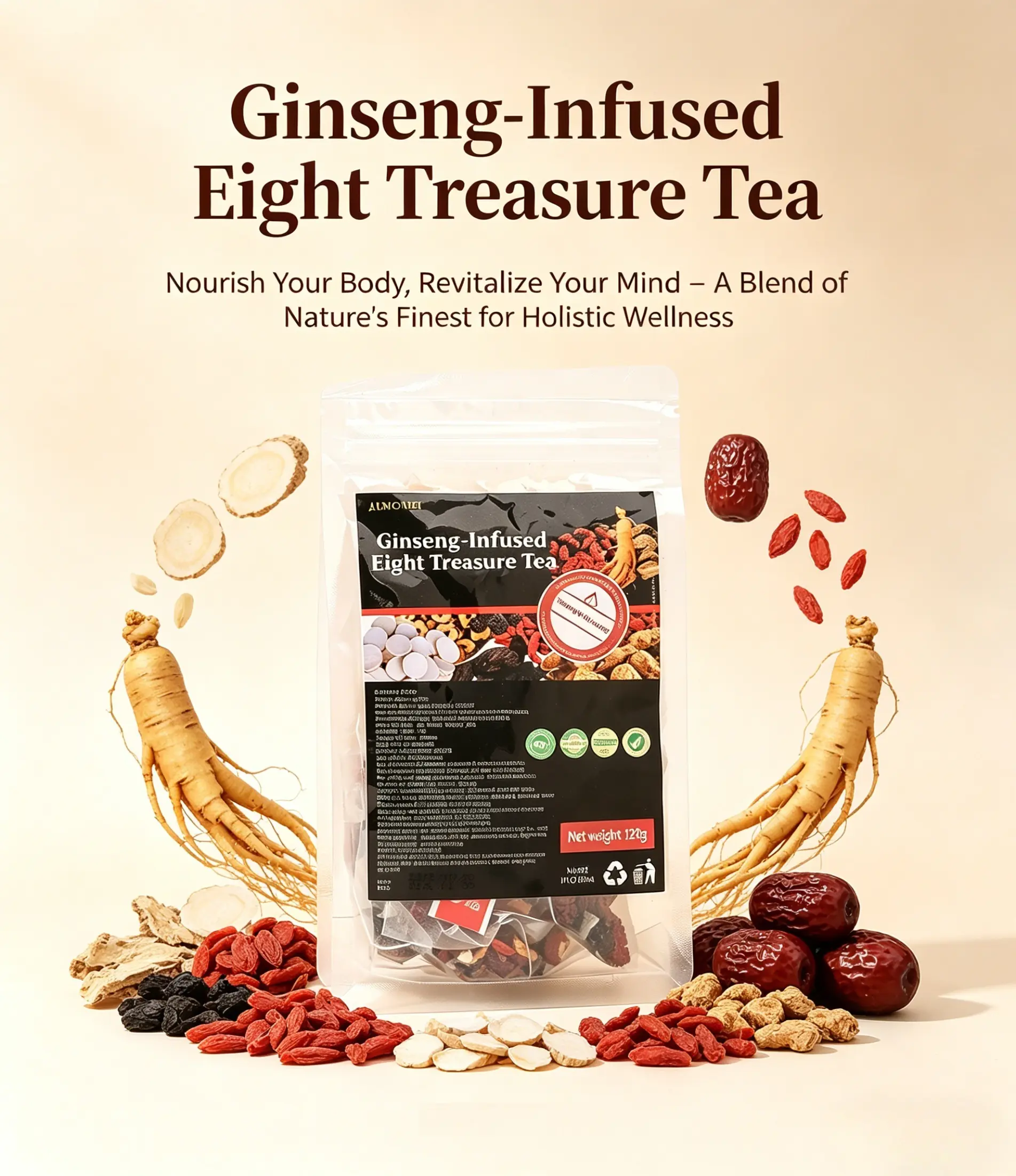 Organic Kidney-Cleansing Loose Leaf Tea, Formulated with 8 All-Natural Chinese Herbs Including Ginseng, Boosts Energy, Vitality & Daily Stamina, Unisex Health & Wellness Beverage loaded tea