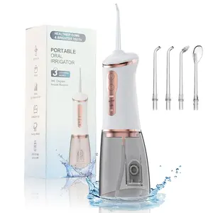 Water Flosser Travel Stick, 400ML Wireless Oral Irrigator, 4 Nozzles, 3 Modes, Ipx7 Waterproof, Portable Rechargeable Dental Care