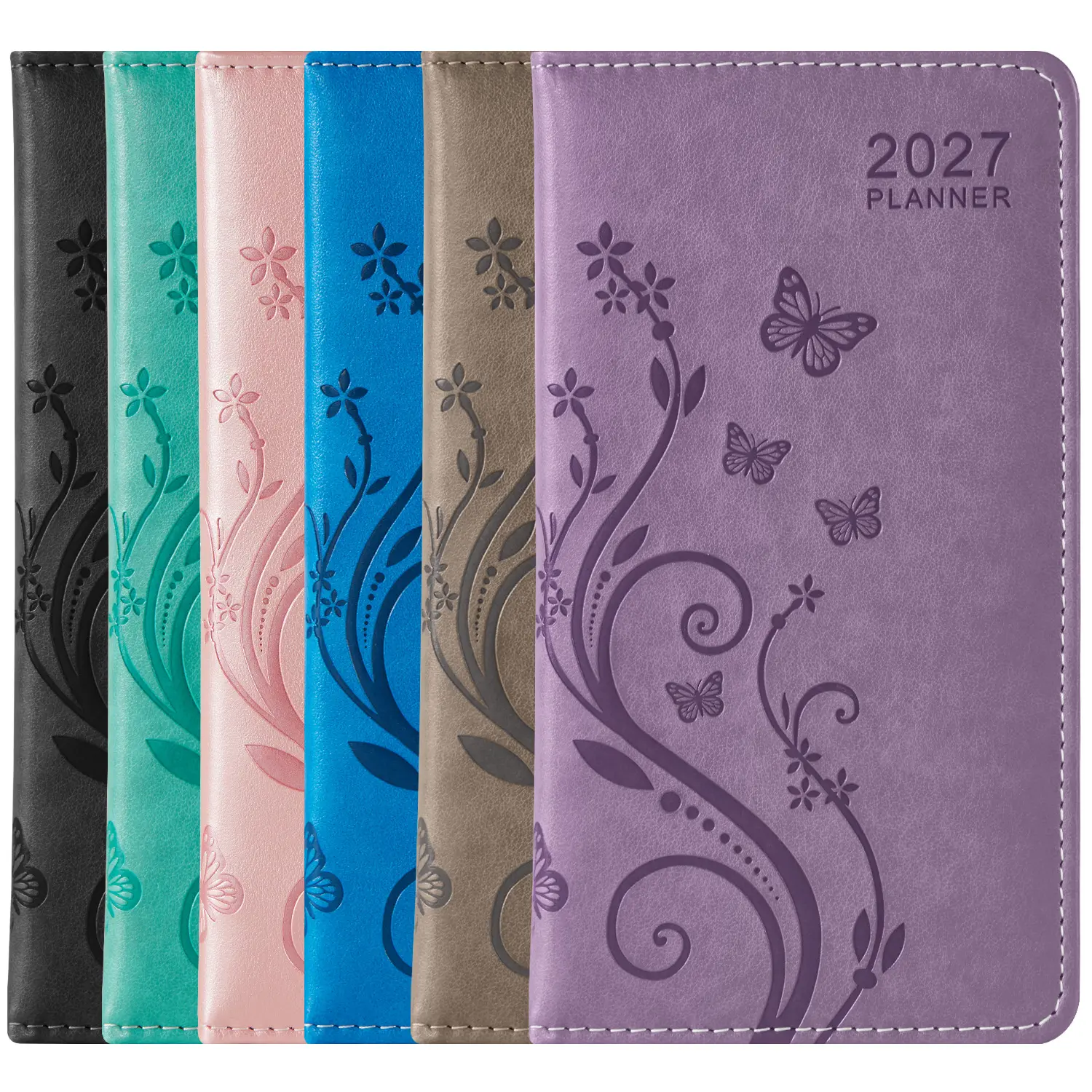 2027 Pocket Calendar for Purse, Jan 2027 - Dec 2027, Weekly & Monthly Small Planner with Monthly Tabs, Pen Holder, Elastic Band, Inner Pocket, Cute A6 Agenda Book for Students & Teachers, 3.8" X 7"