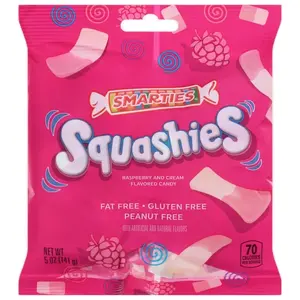 Smarties Squashies Marshmallow Raspberry and Cream Flavored Candy Sweet Snack candied fruits Bonbon Vegetable Chewy Natural Sugar Strawberry