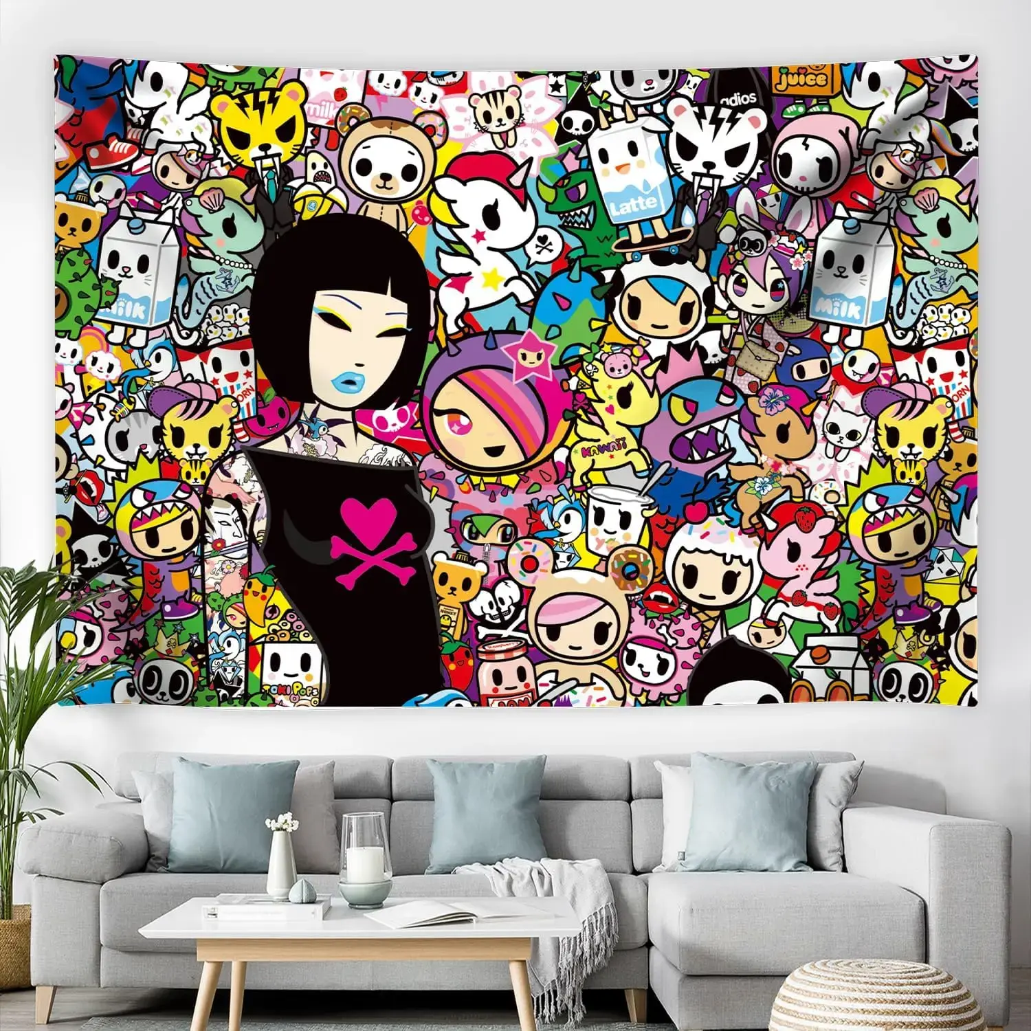 Official Tokidoki Unicorno Tapestry Wall Hanging, bedroom decor Party Photography Backdrop Decorations for Living Room Bedroom Home,room decor summervibes Dorm Girl Room Accessories chill room accessories anime room decor tiktokshopbacktoschool